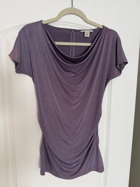 Banana Republic Lavender Drape Neck Short Sleeve Top